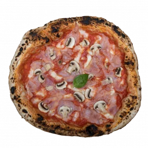 Pizza MADONE
Sauce tomate, basilic frais, Mozzarella, jambon blanc, champignons frais